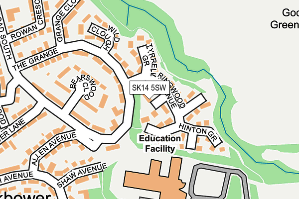 SK14 5SW map - OS OpenMap – Local (Ordnance Survey) SK14 5SW map - OS OpenMap – Local (Ordnance Survey)