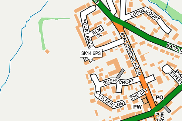 SK14 6PS map - OS OpenMap – Local (Ordnance Survey) SK14 6PS map - OS OpenMap – Local (Ordnance Survey)