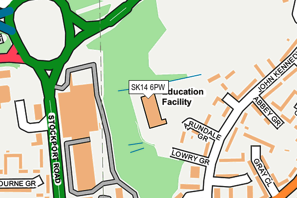 SK14 6PW map - OS OpenMap – Local (Ordnance Survey)