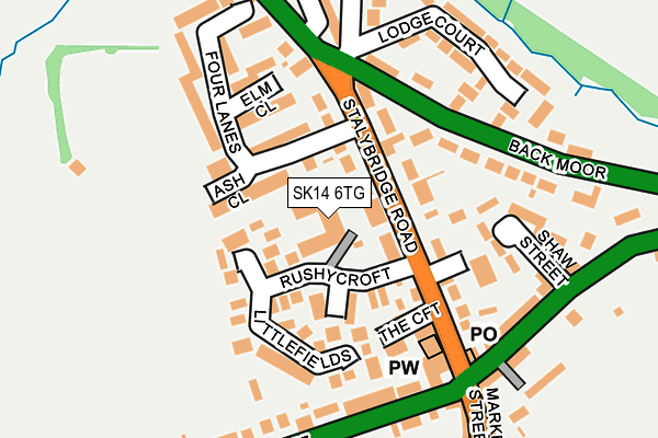 SK14 6TG map - OS OpenMap – Local (Ordnance Survey)