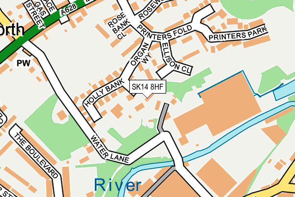 SK14 8HF map - OS OpenMap – Local (Ordnance Survey)