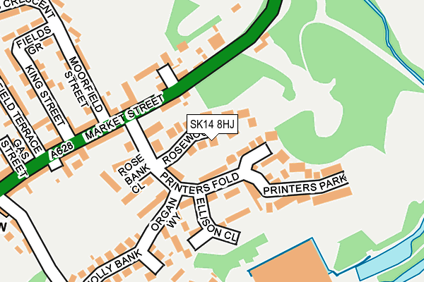 SK14 8HJ map - OS OpenMap – Local (Ordnance Survey)