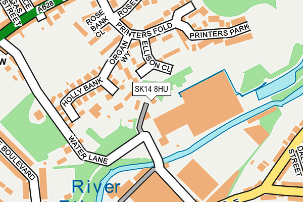 SK14 8HU map - OS OpenMap – Local (Ordnance Survey) SK14 8HU map - OS OpenMap – Local (Ordnance Survey)