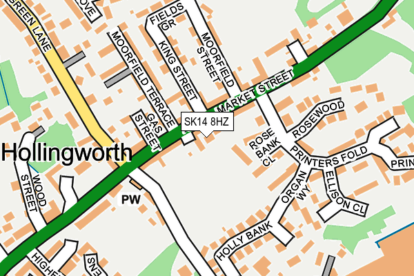 SK14 8HZ map - OS OpenMap – Local (Ordnance Survey)