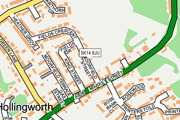 SK14 8JU map - OS OpenMap – Local (Ordnance Survey)