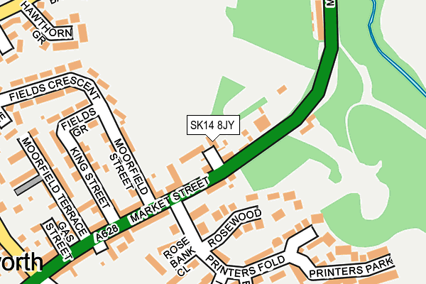 SK14 8JY map - OS OpenMap – Local (Ordnance Survey)