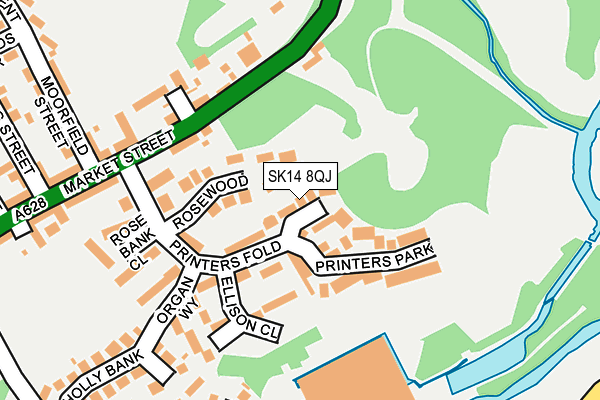SK14 8QJ map - OS OpenMap – Local (Ordnance Survey) SK14 8QJ map - OS OpenMap – Local (Ordnance Survey)