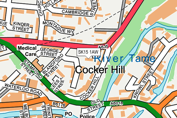 SK15 1AW map - OS OpenMap – Local (Ordnance Survey) SK15 1AW map - OS OpenMap – Local (Ordnance Survey)