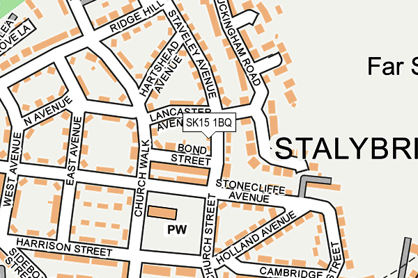 SK15 1BQ map - OS OpenMap – Local (Ordnance Survey)