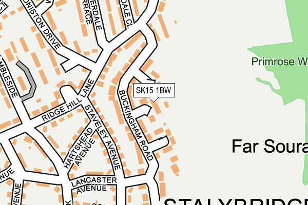 SK15 1BW map - OS OpenMap – Local (Ordnance Survey)