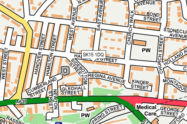 SK15 1DQ map - OS OpenMap – Local (Ordnance Survey)