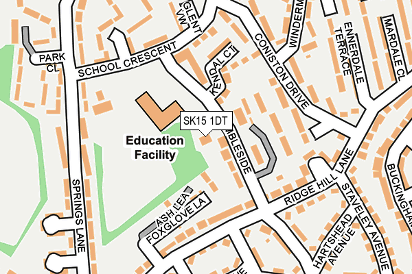 SK15 1DT map - OS OpenMap – Local (Ordnance Survey) SK15 1DT map - OS OpenMap – Local (Ordnance Survey)