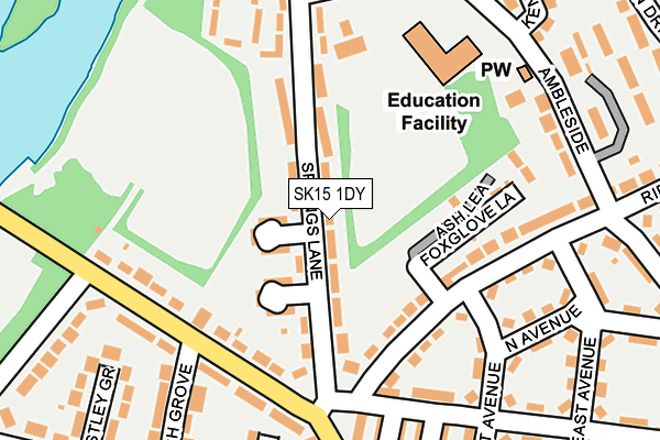 SK15 1DY map - OS OpenMap – Local (Ordnance Survey) SK15 1DY map - OS OpenMap – Local (Ordnance Survey)