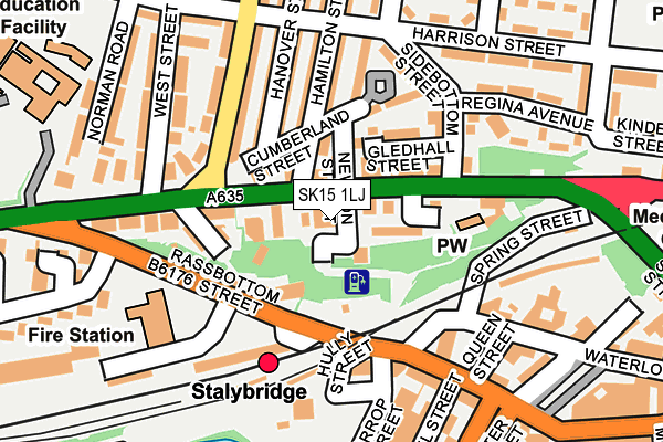 SK15 1LJ map - OS OpenMap – Local (Ordnance Survey)