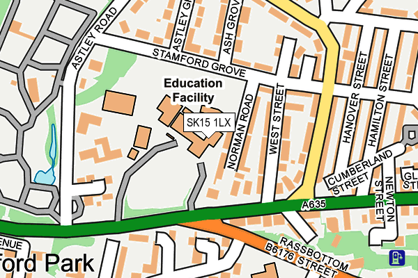 SK15 1LX map - OS OpenMap – Local (Ordnance Survey) SK15 1LX map - OS OpenMap – Local (Ordnance Survey)