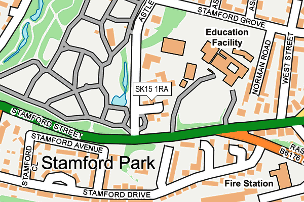 SK15 1RA map - OS OpenMap – Local (Ordnance Survey)