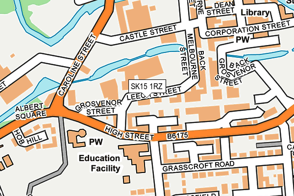 SK15 1RZ map - OS OpenMap – Local (Ordnance Survey)