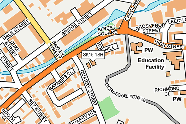 SK15 1SH map - OS OpenMap – Local (Ordnance Survey)