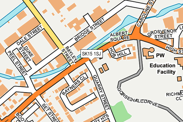 SK15 1SJ map - OS OpenMap – Local (Ordnance Survey) SK15 1SJ map - OS OpenMap – Local (Ordnance Survey)