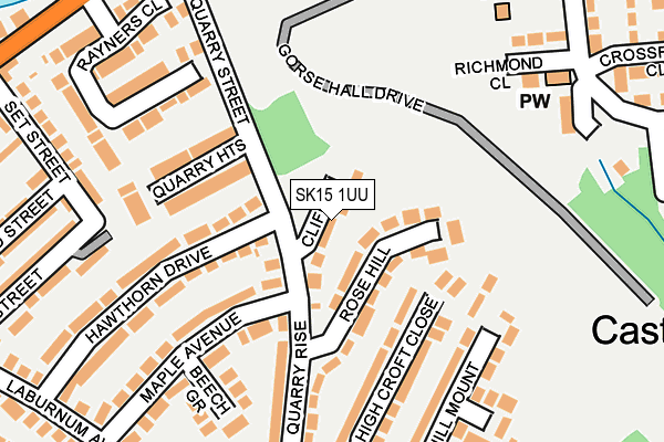 SK15 1UU map - OS OpenMap – Local (Ordnance Survey)