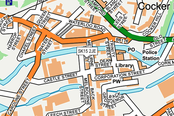SK15 2JE map - OS OpenMap – Local (Ordnance Survey)