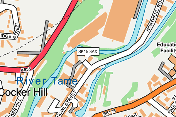 SK15 3AX map - OS OpenMap – Local (Ordnance Survey) SK15 3AX map - OS OpenMap – Local (Ordnance Survey)