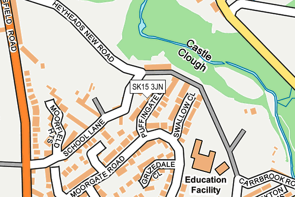 SK15 3JN map - OS OpenMap – Local (Ordnance Survey) SK15 3JN map - OS OpenMap – Local (Ordnance Survey)