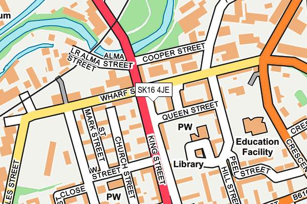 SK16 4JE map - OS OpenMap – Local (Ordnance Survey)