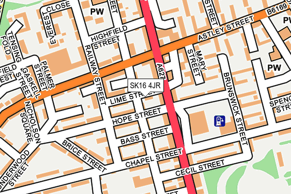 SK16 4JR map - OS OpenMap – Local (Ordnance Survey) SK16 4JR map - OS OpenMap – Local (Ordnance Survey)