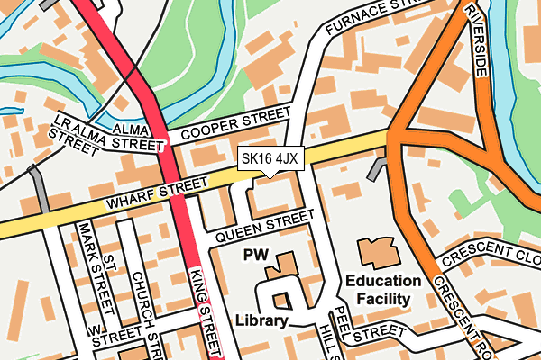 SK16 4JX map - OS OpenMap – Local (Ordnance Survey)