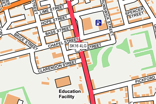 SK16 4LG map - OS OpenMap – Local (Ordnance Survey)
