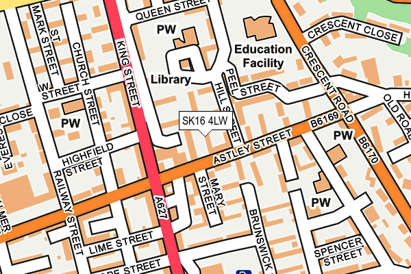 SK16 4LW map - OS OpenMap – Local (Ordnance Survey)