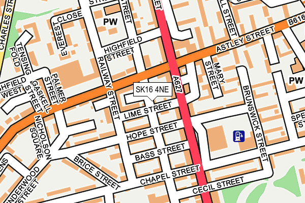 SK16 4NE map - OS OpenMap – Local (Ordnance Survey) SK16 4NE map - OS OpenMap – Local (Ordnance Survey)