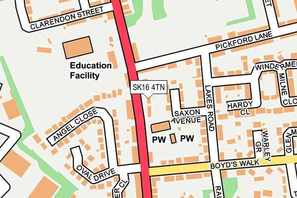SK16 4TN map - OS OpenMap – Local (Ordnance Survey) SK16 4TN map - OS OpenMap – Local (Ordnance Survey)