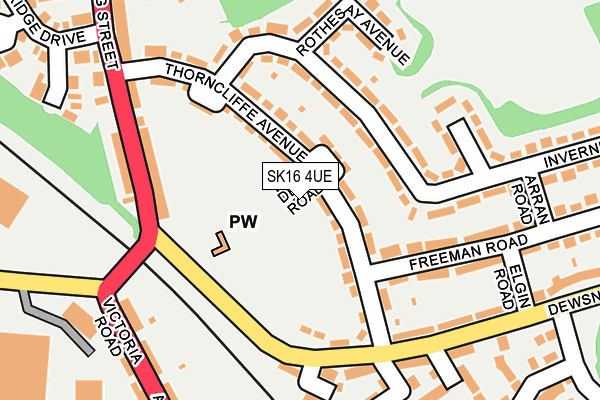 SK16 4UE map - OS OpenMap – Local (Ordnance Survey) SK16 4UE map - OS OpenMap – Local (Ordnance Survey)
