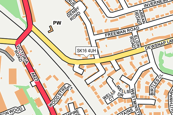 SK16 4UH map - OS OpenMap – Local (Ordnance Survey) SK16 4UH map - OS OpenMap – Local (Ordnance Survey)
