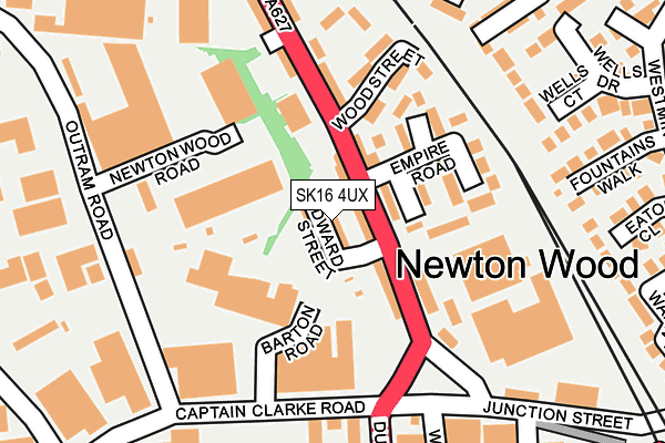 SK16 4UX map - OS OpenMap – Local (Ordnance Survey)