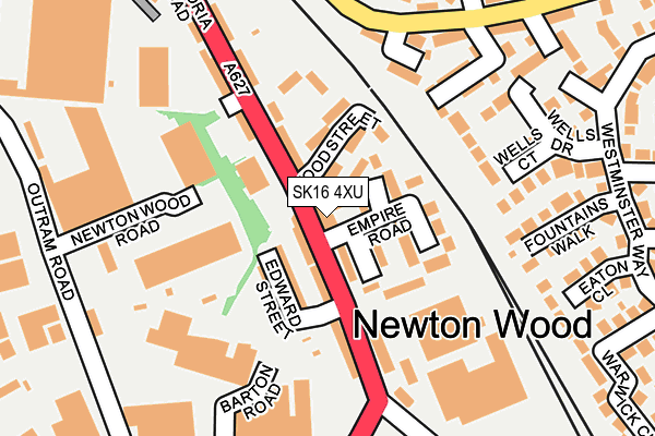 SK16 4XU map - OS OpenMap – Local (Ordnance Survey)