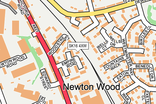 SK16 4XW map - OS OpenMap – Local (Ordnance Survey) SK16 4XW map - OS OpenMap – Local (Ordnance Survey)