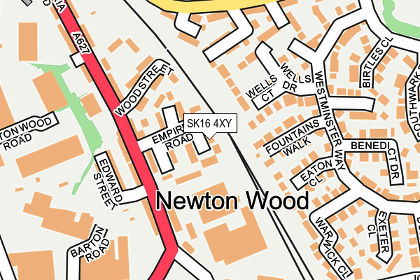SK16 4XY map - OS OpenMap – Local (Ordnance Survey) SK16 4XY map - OS OpenMap – Local (Ordnance Survey)