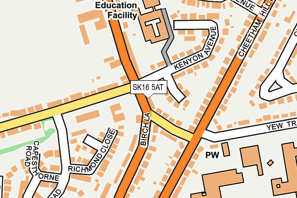 SK16 5AT map - OS OpenMap – Local (Ordnance Survey) SK16 5AT map - OS OpenMap – Local (Ordnance Survey)