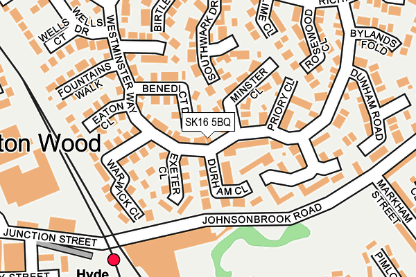SK16 5BQ map - OS OpenMap – Local (Ordnance Survey)