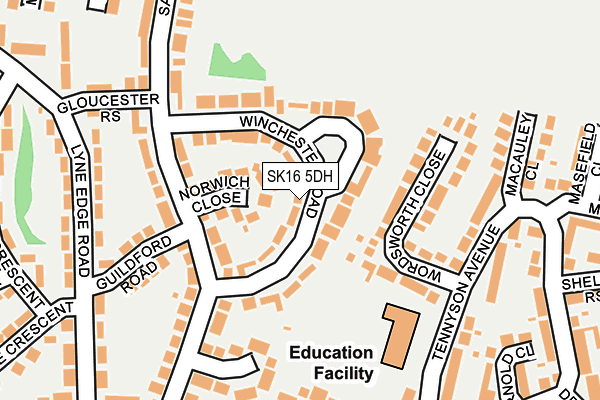 SK16 5DH map - OS OpenMap – Local (Ordnance Survey)