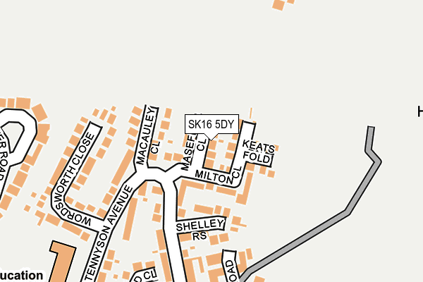 SK16 5DY map - OS OpenMap – Local (Ordnance Survey)