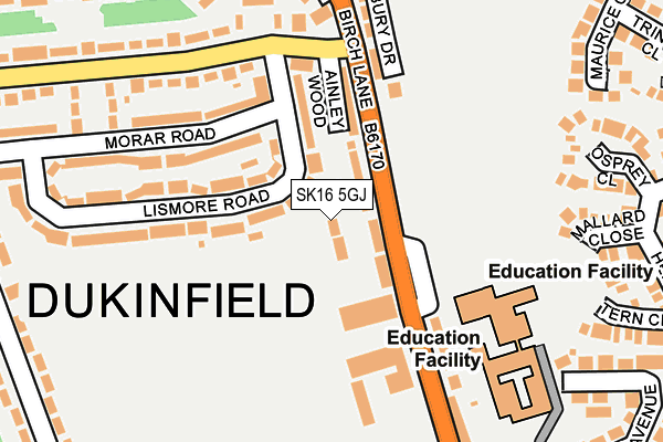 SK16 5GJ map - OS OpenMap – Local (Ordnance Survey)