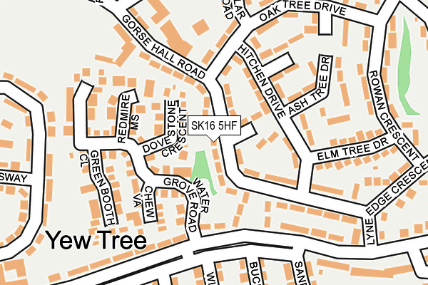 SK16 5HF map - OS OpenMap – Local (Ordnance Survey)