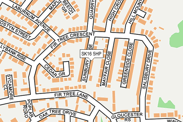 SK16 5HP map - OS OpenMap – Local (Ordnance Survey)