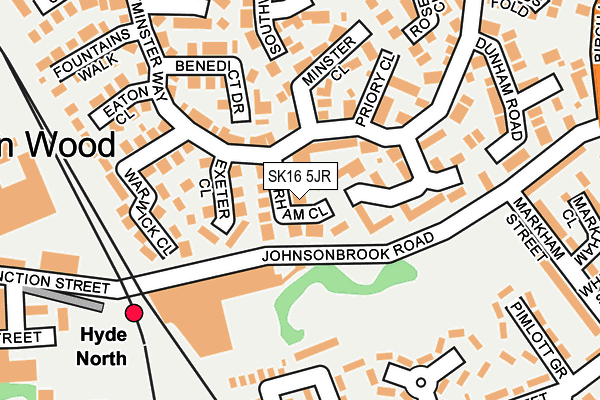 SK16 5JR map - OS OpenMap – Local (Ordnance Survey)