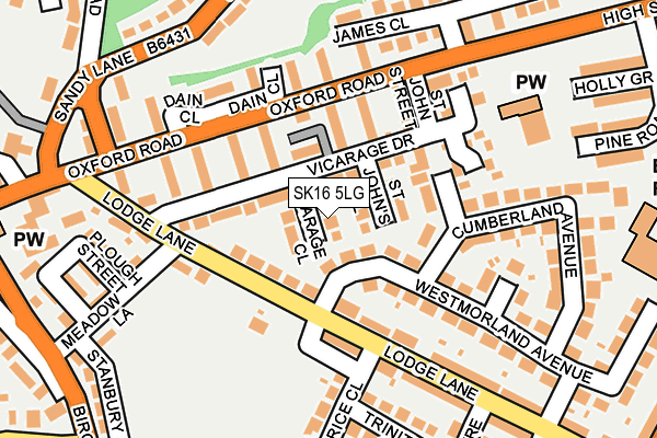 SK16 5LG map - OS OpenMap – Local (Ordnance Survey)