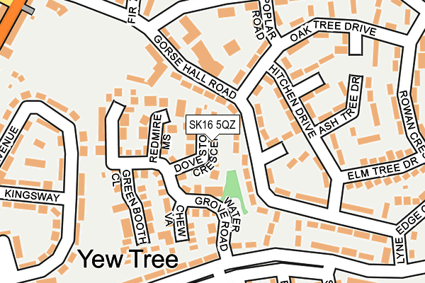 SK16 5QZ map - OS OpenMap – Local (Ordnance Survey)